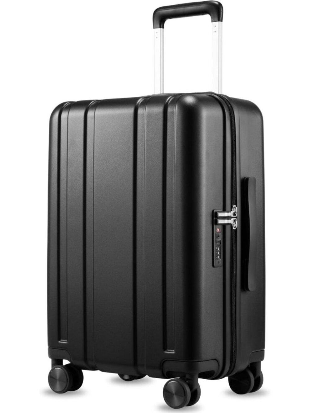 20" Airline Approved Black Carry-On Suitcase - Lightweight, Durable Travel Bag
